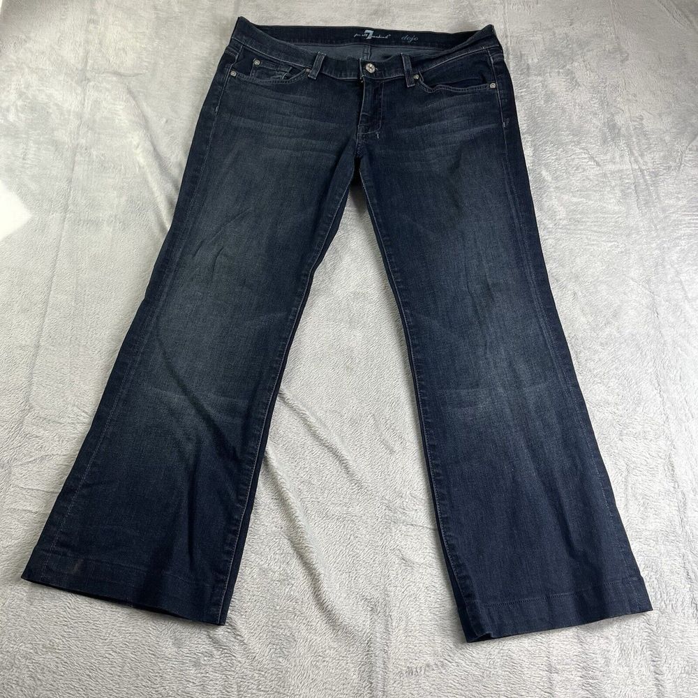 7 for All Mankind Jeans Womens Size 32 Dojo Wide Leg Full Length Flare Denim